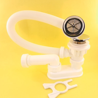 Сифон для ванны комплект click/clack хром пластик/пластик (A505CRM)