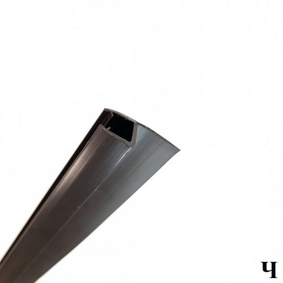 Уплотнитель Ч-обр. на стекло 8 мм. Черный