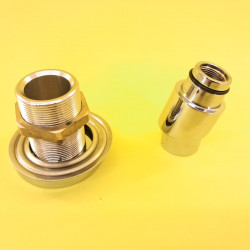 Коленце вытяж. под лейку, хром +втулка под отв.30мм. (M15 - 1/2)