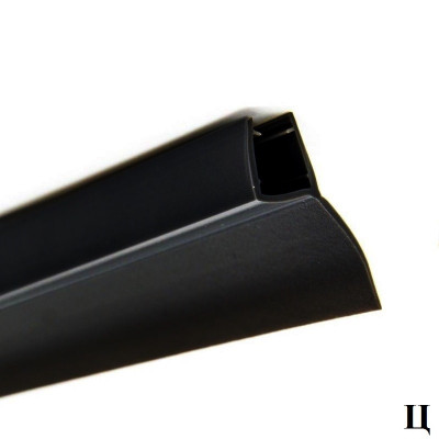 Уплотнитель Ц-обр. на стекло 8 мм. Черный